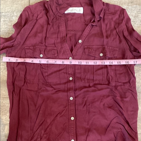 Abercrombie & Fitch Red Long Sleeve Button Down Shirt XS - Picture 4 of 9